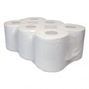 Torkrolls Midi-Reinigungsrollen, weiß 2-lagig, verpackt zu 6 Stück.